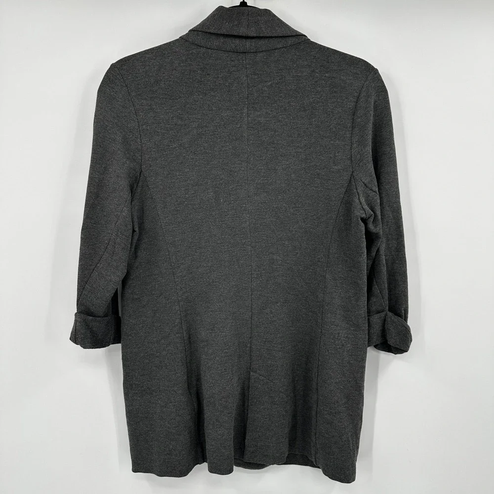 Joie Charcoal Grey‎ Knit Blazer Shawl Collar Roll Tab Sleeve Women's Size S